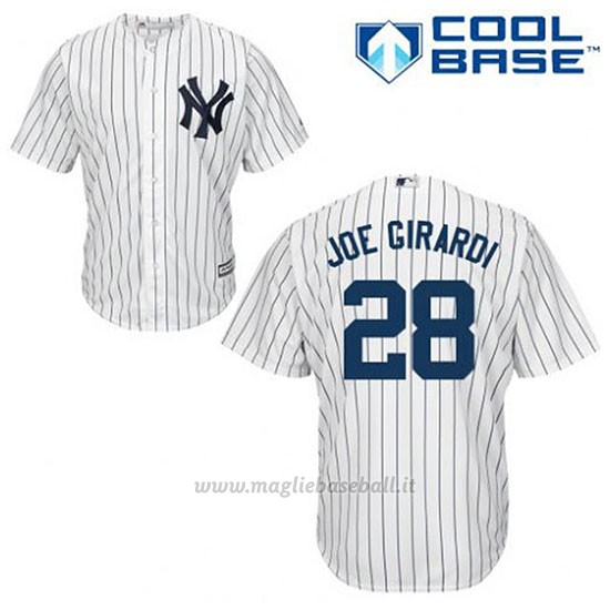 Maglia Baseball Uomo New York Yankees Joe Girardi 28 Bianco 1ªCool Base